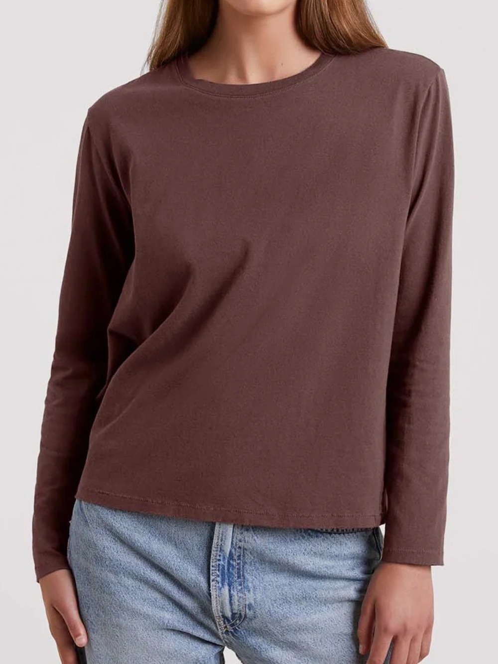 nuuds Brown Everyday Long Sleeve T Shirt Coffee Oversized Size Medium